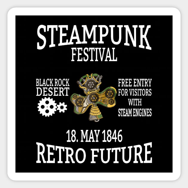 Retro Future Shamrock Steampunk Festival Sticker by TahudesignsAT